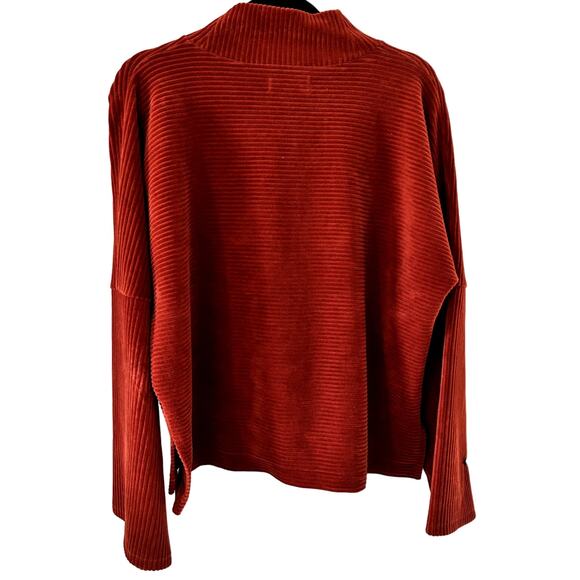 TEXTURE & THREADS MADEWELL Pullover Mockneck L/S Corduroy Rust Color Top Sz L - Picture 3 of 6